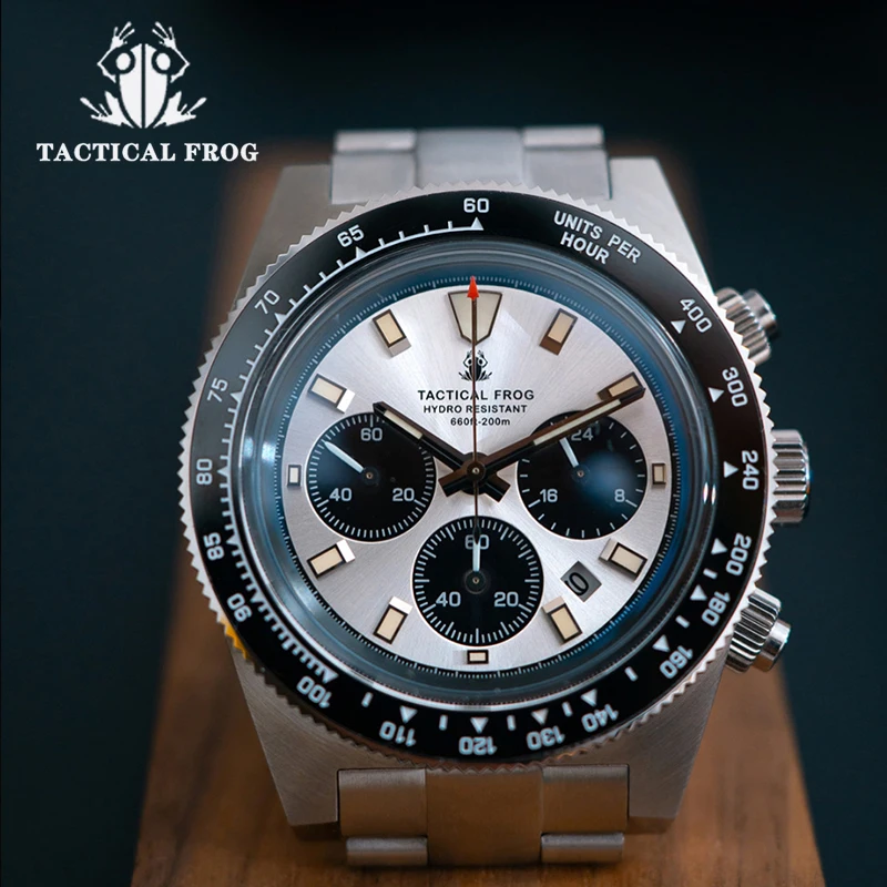 Tactical Frog 41mm Men's Chronograph Watch VS75 Solar Quartz