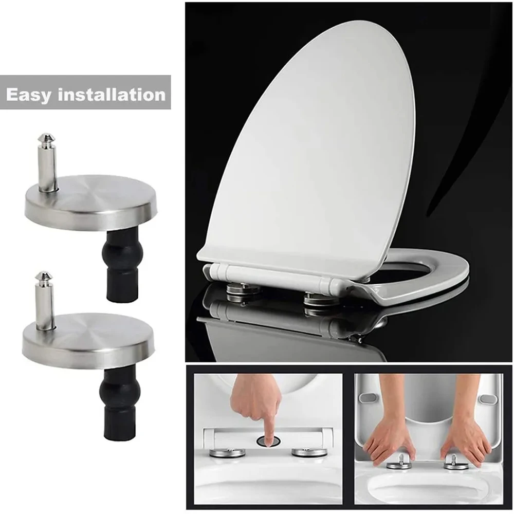 1 Pair Toilet Seat Screws Nut Top Fixing Blind Hole Fitting Kits Universal Type Toilet Seat Cover Plate Replacement Screw Bolt