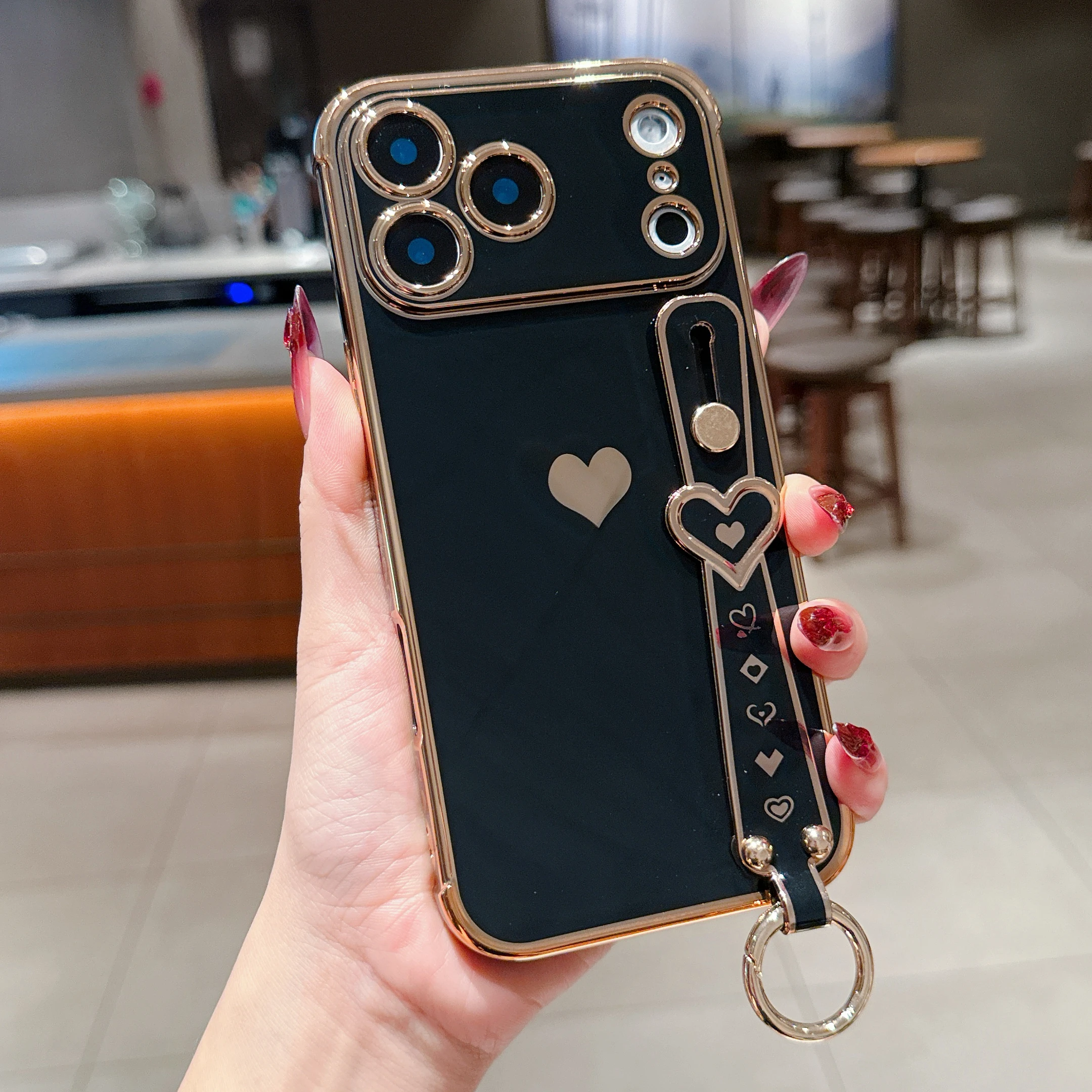 Love Heart Wrist Strap Case - Premium Fashion Smartphone Cover