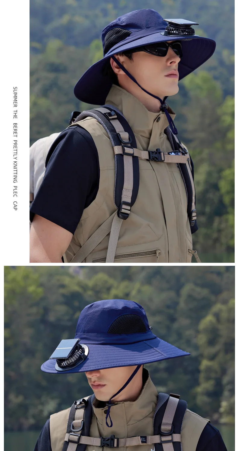 Sonnenhut Mit Solarventilator Und Usb-ladung Für Outdoor_voghion.com