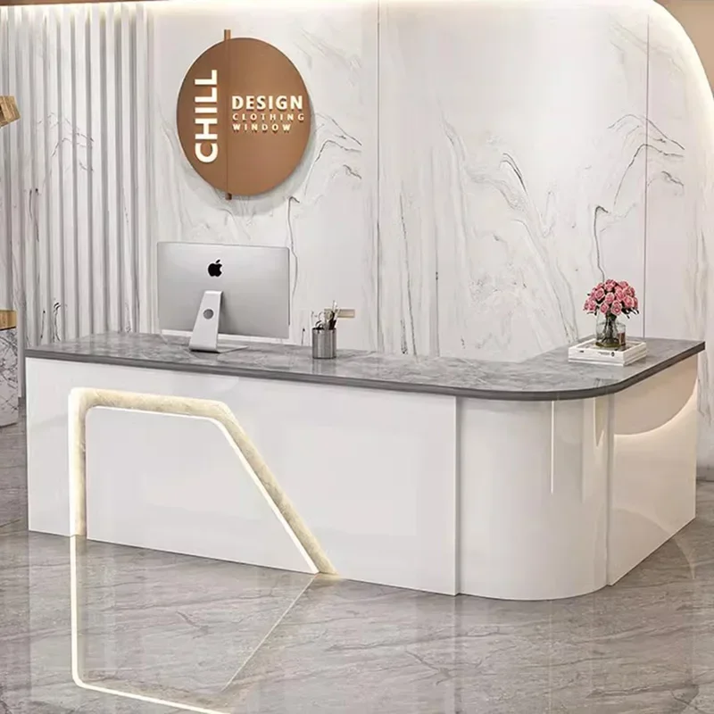 Counter Table Bar Reception Desk Tall Marble Office Commercial Reception Desk reception desk storage acrylic podium Beauty Salon Toonbank Winkel Garden Furniture Sets