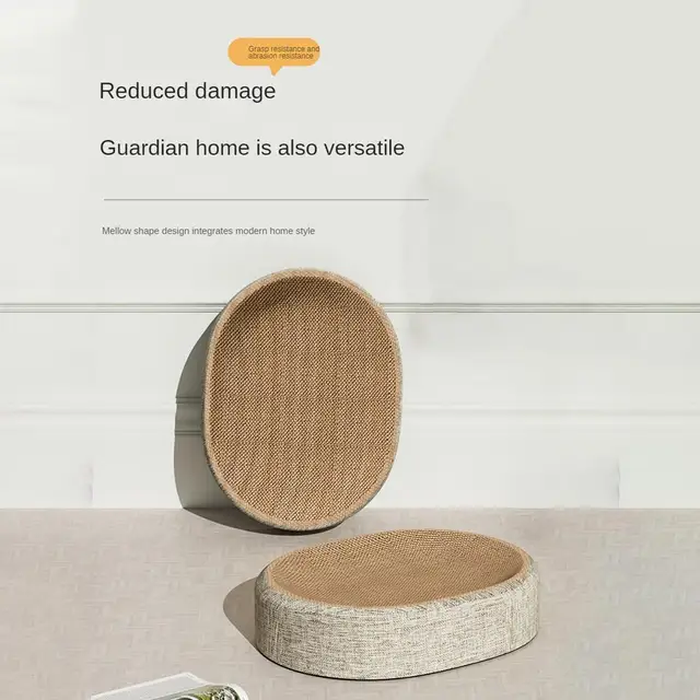 Oval Shaped Scratch Pad For Cats Sisal Scratching Cat Bed Multipurpose Pet Sleeping Mat Wear-Resistant Cat Scratch Bed Nest  ﻿ 6