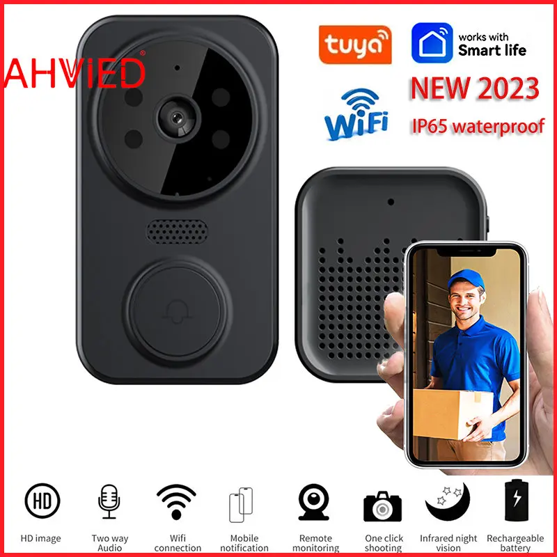 

Tuya Smart Life Wireless Video Doorbell HD Camera IR Alarm Security Door Bell PIR Motion Detection WiFi Intercom for Apartment