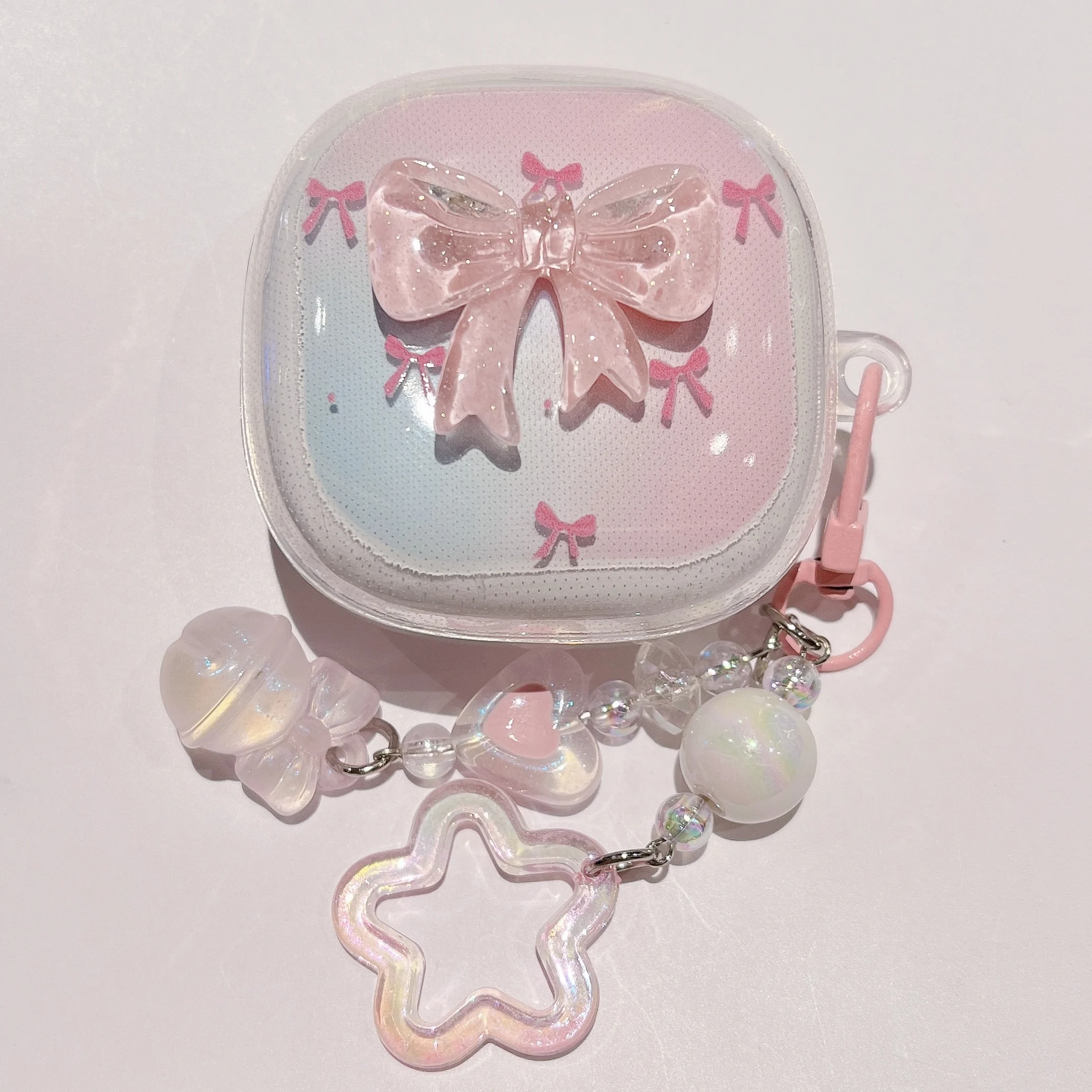 Tulip Bowknot Disc Blocks Headphone Protective Cover with Pendant
