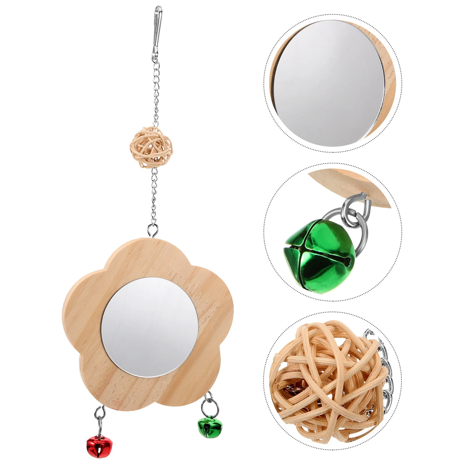 

Bird Mirror Pendant Hanging Bird Mirror Decor Parrot Cage Supply Bird Cage Parrot Toy