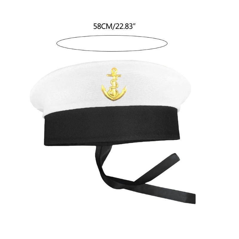 Yacht Captain Hat Sailors Snapbacks Sea Navy Costume Accessory Men Womens Marine Cosplay