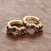 86384-33efd8.jpg Boucles d'oreilles créoles en acier inoxydable pour femmes, 2 pièces, Zircon irrégulier, cercle rond de 9mm, petit Huggie, Piercing du Cartilage, bijoux
