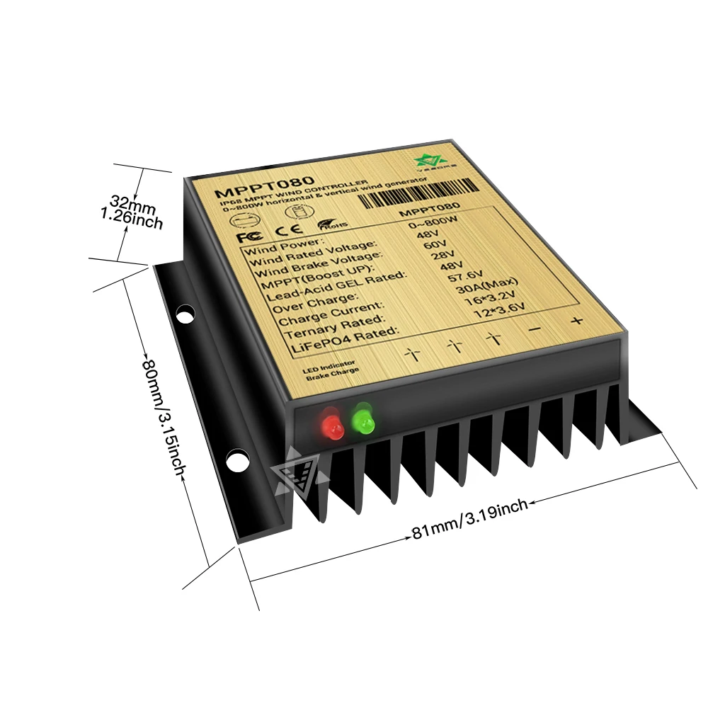 800 W MPPT 48 V 30 A Windmühleneingang MPPT Windladeregler IP68 wasserdicht regelmäßig funktionsfähig für Lithium-Blei-Säure-Gel-Batterie – Detail 14