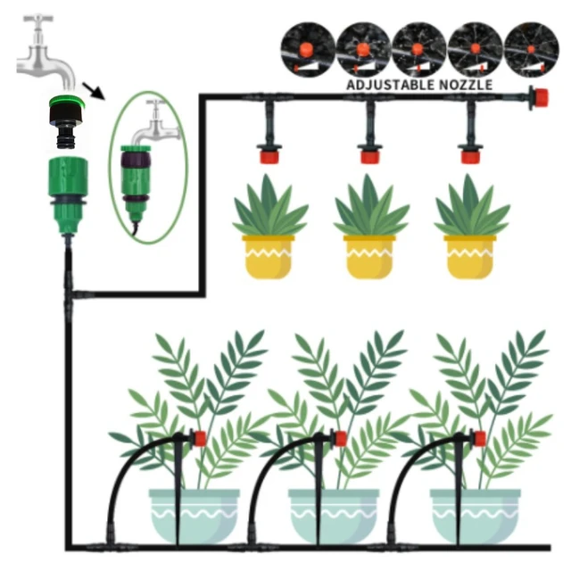 5-60M Drip Irrigation System Plant Watering Set Watering Kits Adjustable Drippers For Irrigation Micro Garden Watering System 6