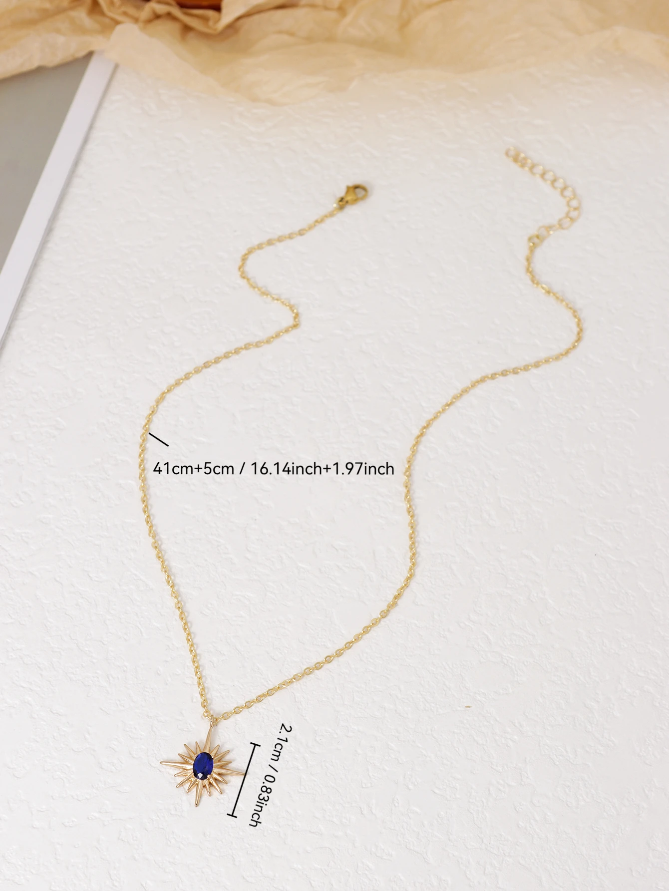 Synthetic Zircon Sun Necklace Daily Gift