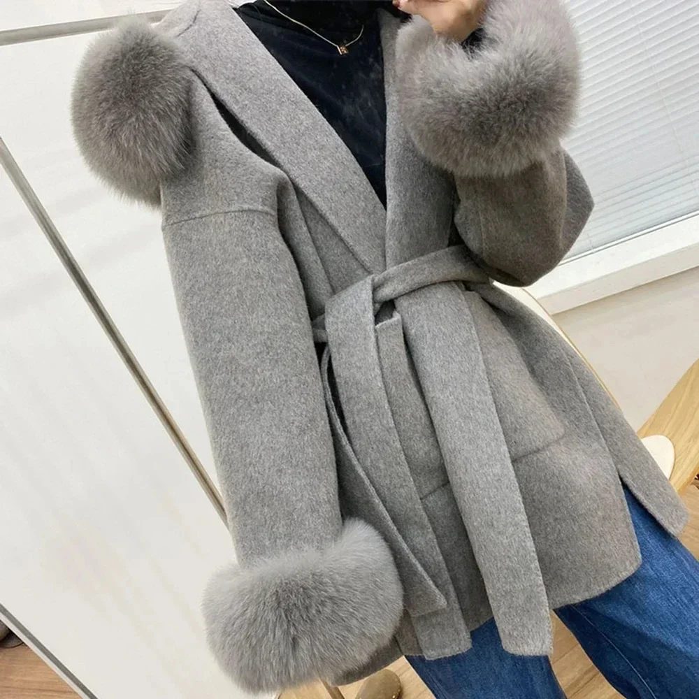 Fur Coat Wool And Cashmere Winter Coats Fashion Faced Wool Ladies