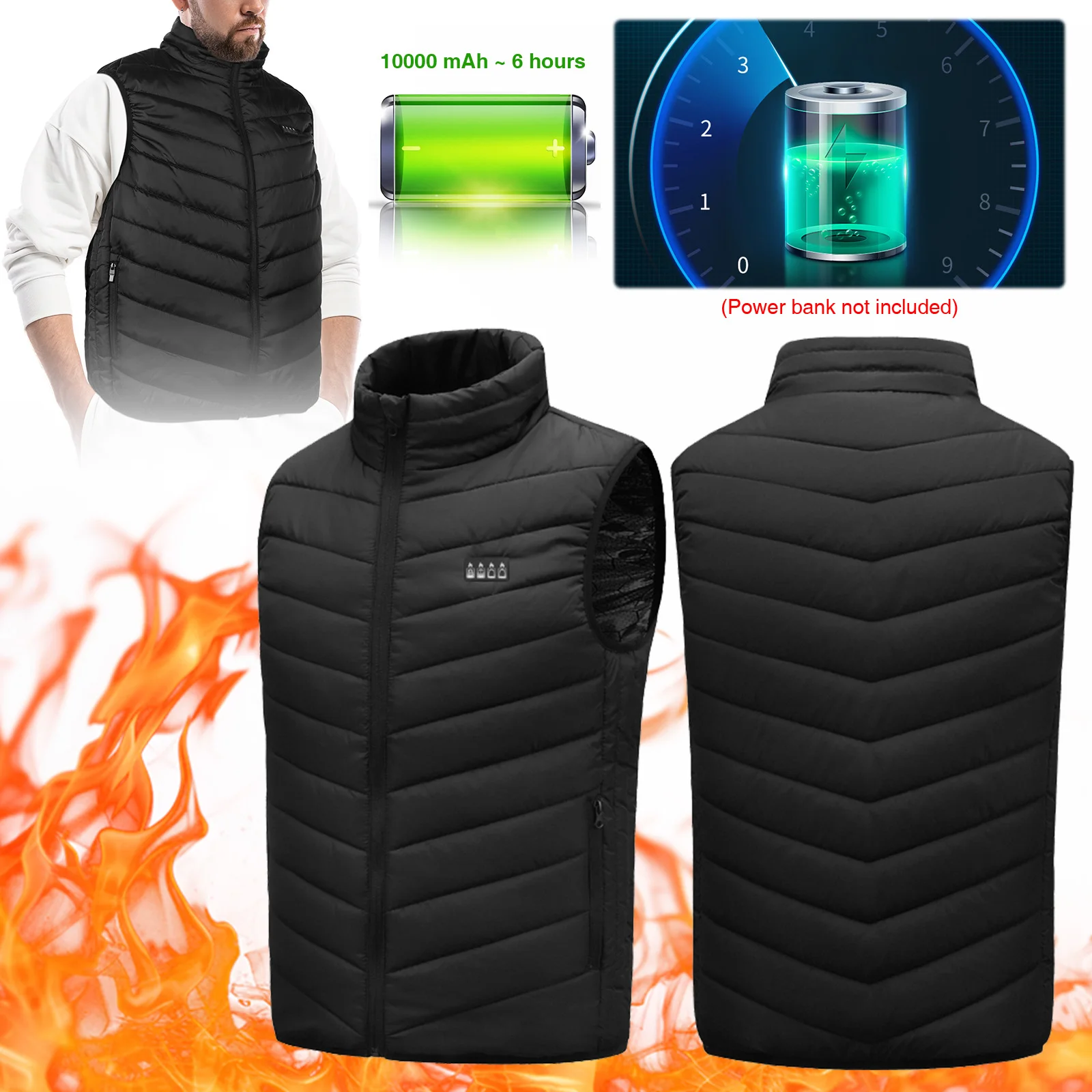 21 Zone Heating Vest Electric USB Infrared Thermal Jacket Smart Heated Clothes New Winter Cold-proof Thick Sleeveless Coat Hikin