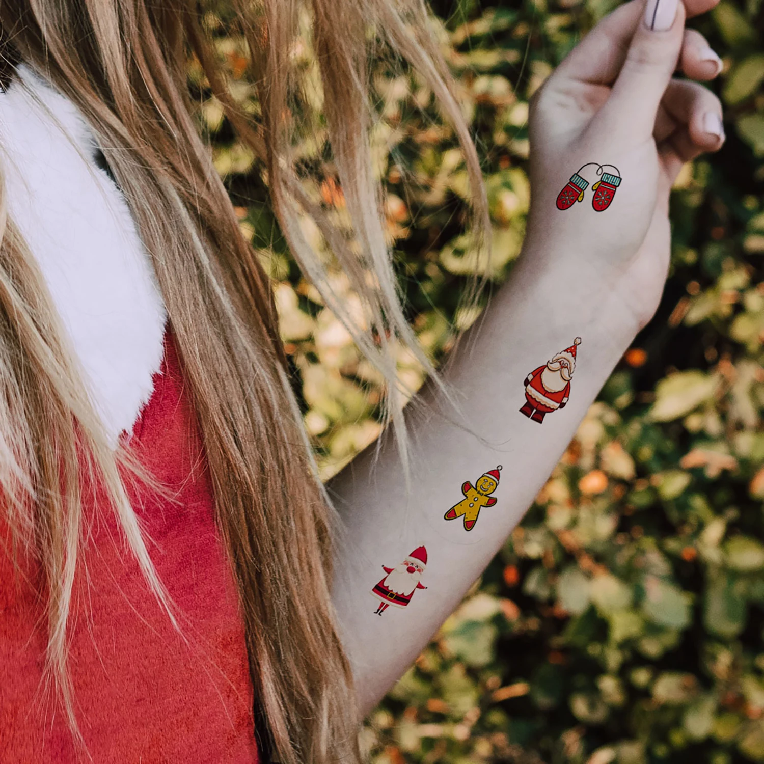 30Sheets Christmas Cartoon Pattern Tattoo Stickers,Waterproof Temporary Tattoos,Sleigh Santa Clau Christmas Tree Snowman Pattern 5