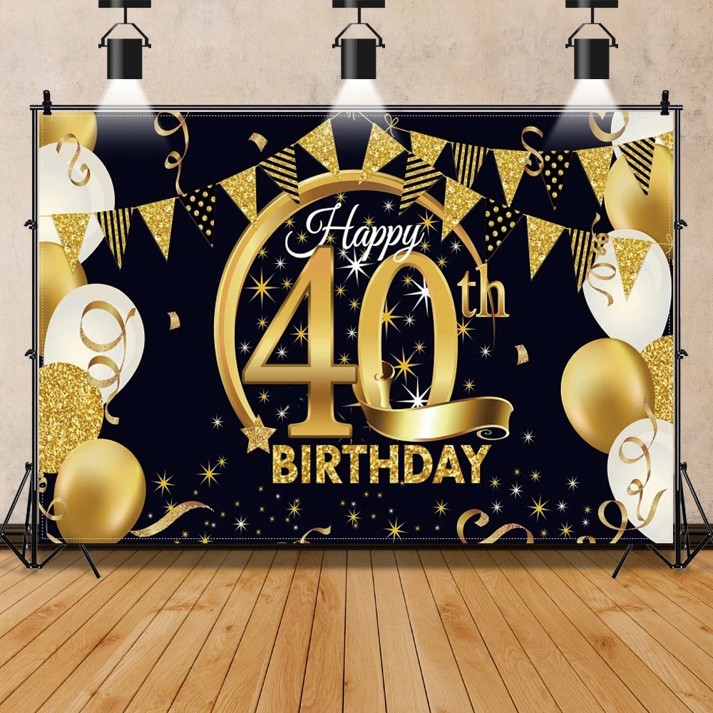 Blue Pink Curtain Crown 20 30 40th Adult Birthday Party Poster Baby Shower Portrait Photo Backdrop Photography Background photo backdrop