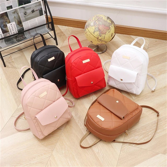 Mini Mochila Pequeña De Cuero Pu Para Mujer, Bolso Multifunción Para  Teléfono, Mochila Escolar Para Mujer - Mochilas - AliExpress