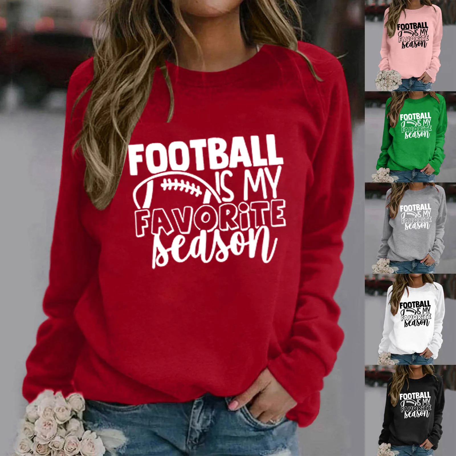 

Full Zip Athletic Jacket Women‘s Football Is My Favorite Season Sweatshirt Long Sweaters with Hood Sweatsuit Jackets Women