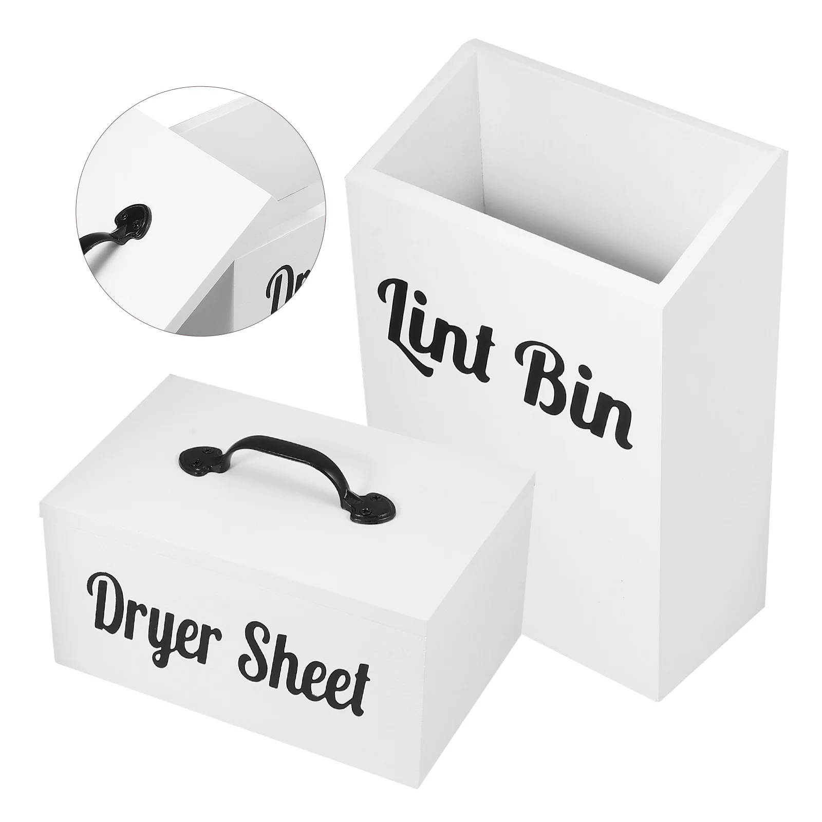 

2 Pcs Storage Boxes Laundry Room Container Vanity Organizer Sundries Case Dressing Table Magnetic White Bin