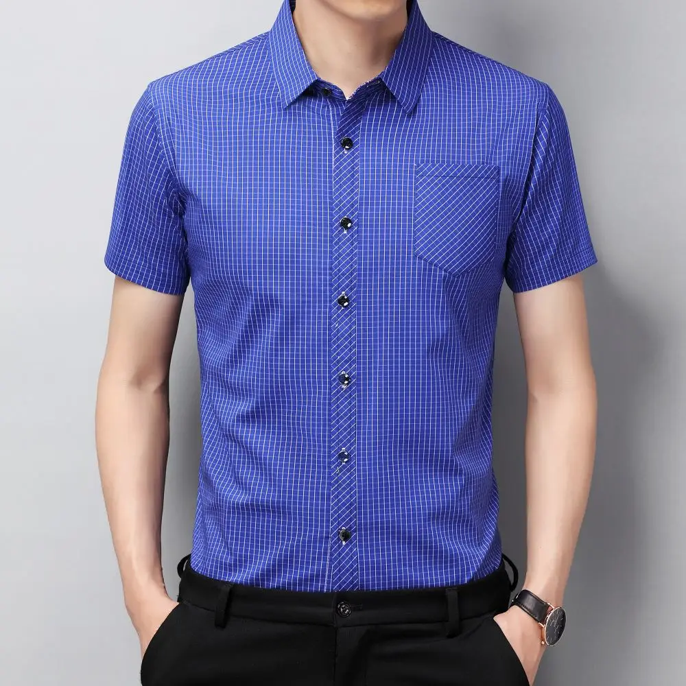 

COODRONY Korean Fashion Grid Design Shirt 2023 Men's Summer Trend Casual Short Sleeved Simple And Elegant Temperament Tops W5612