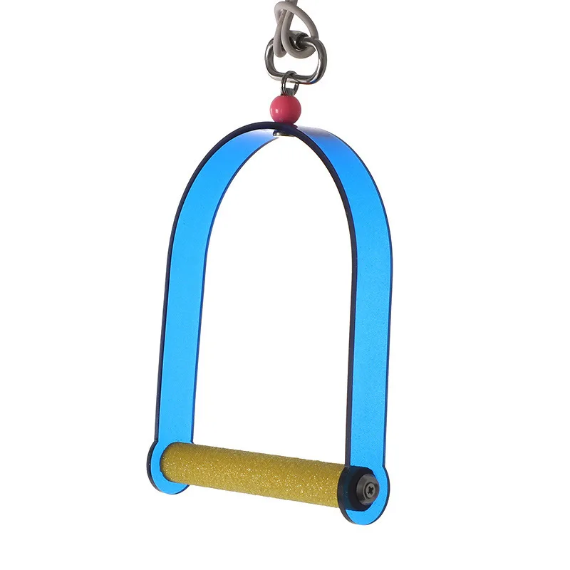 Cool Bird Parrot Swing Toy Acrylic Bird Perch Stand Playstand Hanging Cage Swings Budgie Parrot Accessories