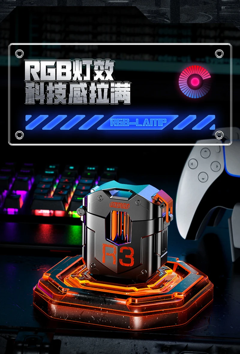 ROCK R3 Steampunk Mecha Wireless Bluetooth Earbuds description image 3