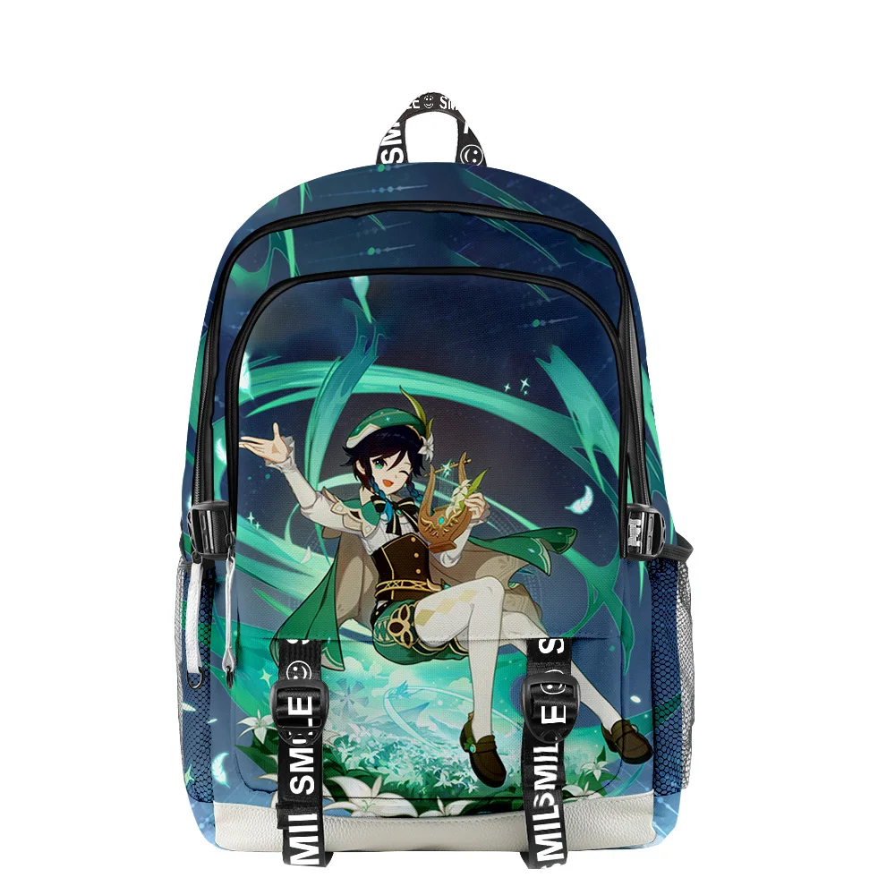 Genshin Mochila Colar De Dibujos Animados Para Tudiant, Bolsa De