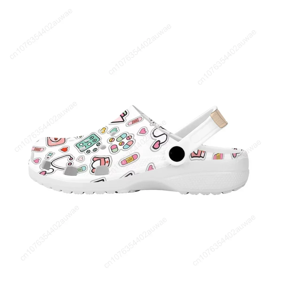 Summer Beach Slip-on Sandals Lightweight Flats Wear Resistant Hole Shoes Hospital Medical Nurse Print Women Slipper Nurse Clogs
