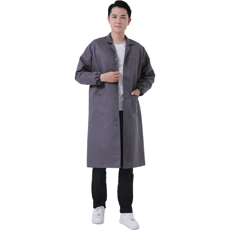 Unisex Male Warehouse Keeper Breeder Long-sleeved Dust Jacket Labor Insurance Women Work Dust Cover Coat Long Coat Gown