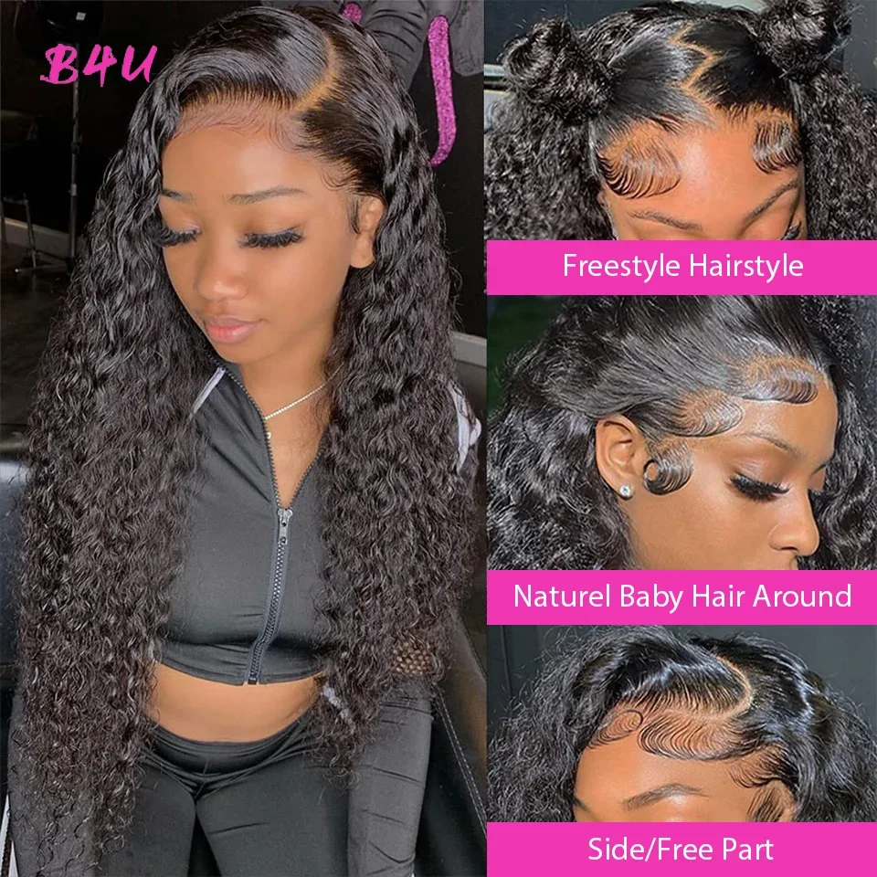 Deep Wave Lace Front Wigs Human Hair 13x4 13x6 HD Lace Frontal Wigs Water Curly Wave Wig For Women Wet Wavy 4x4 Lace Closure Wig - Image 2