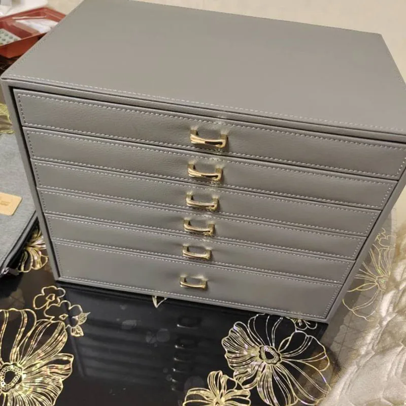 Big Size Jewelry Box Drawer Ring Necklace Earrings Jewelry Boxes Organizer Bangles Tray Display Accessories Separator Storage