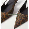 Leopard Print Pointed Toe Low Heel Buckle Strap Slingback Pumps Sexy Plus Size Women's Shoes 2