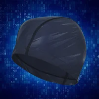 Mens High Grade Fabric Cloth Swimming Cap Durable Lightning Pattern Swim Caps for Men Swimming Accessories Bathing Hats 1