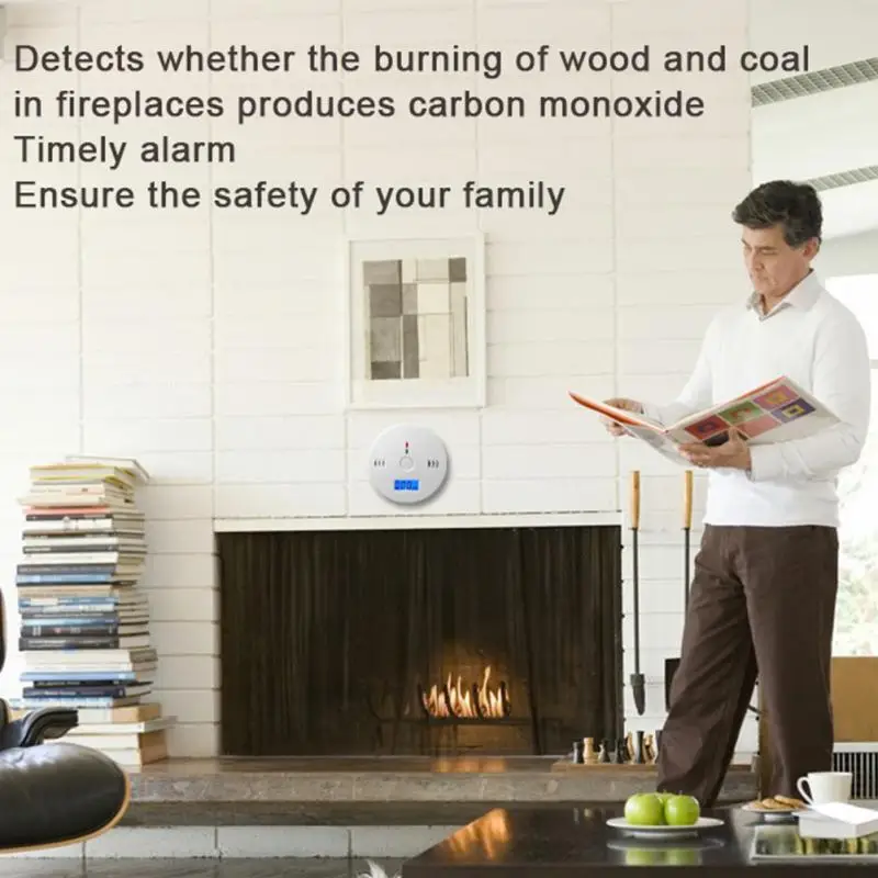 CO Sensor High Sensitive Wireless Carbon Monoxide Poisoning Smoke Detector Warning Alarm Detector LCD Indicator For Home