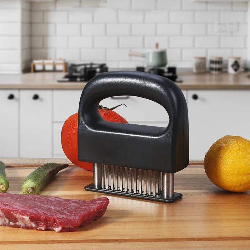 Retractable Stainless Steel Meat Needle Softener Tenderizer Kitchen Cooking Steak Hammer Pounder Tools Meat Beater 1PC meat tenderizer mallet