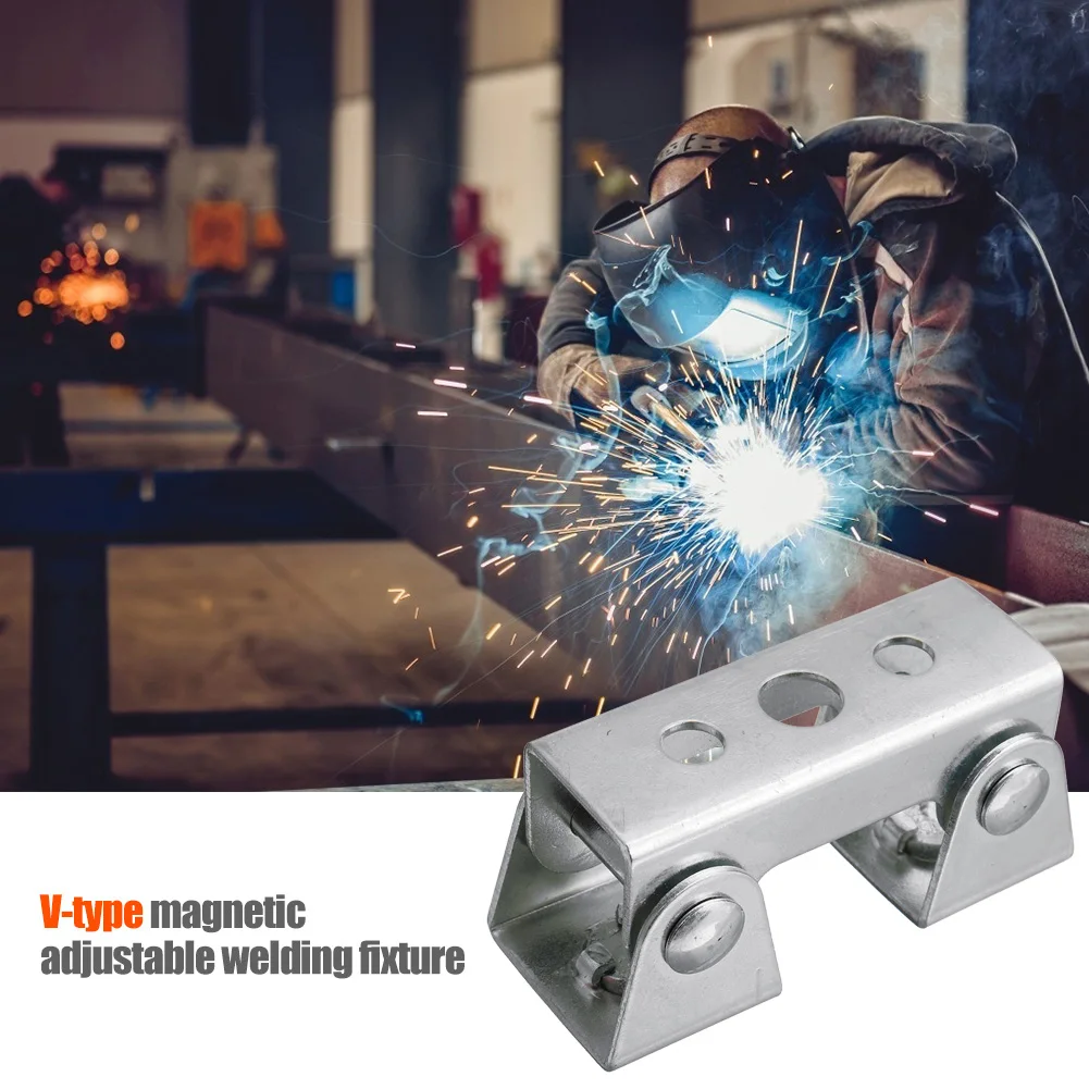 V Type Welding Jig Adjustable Magnetic Welding Clamps F-Clamp Matching Fixture Holder Strong Welder Tool Soldering Supplies