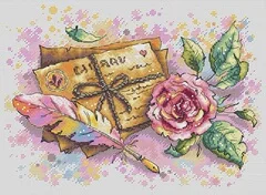 

Roses and Letters Cross stich Kits Homfun Craft Cross Stich Painting Decorations For Home