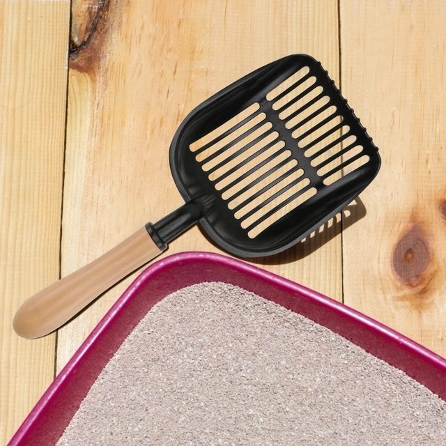 1Pcs Cat Litter Scooper Heavy-Duty Rustproof Aluminum Alloy Wooden Handle Tight Mesh Design Efficient Pet Waste Remover Comfort 5