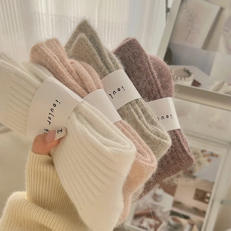 Cozy Women's Cashmere Wool Thermal Winter Socks - Japanese Fashion Harajuku Style