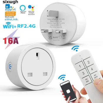 WiFi Smart Socket UK plug with eWeLink APP Control, RF Wireless remote control socket ,Timer socket,works with Alexa Google home 1