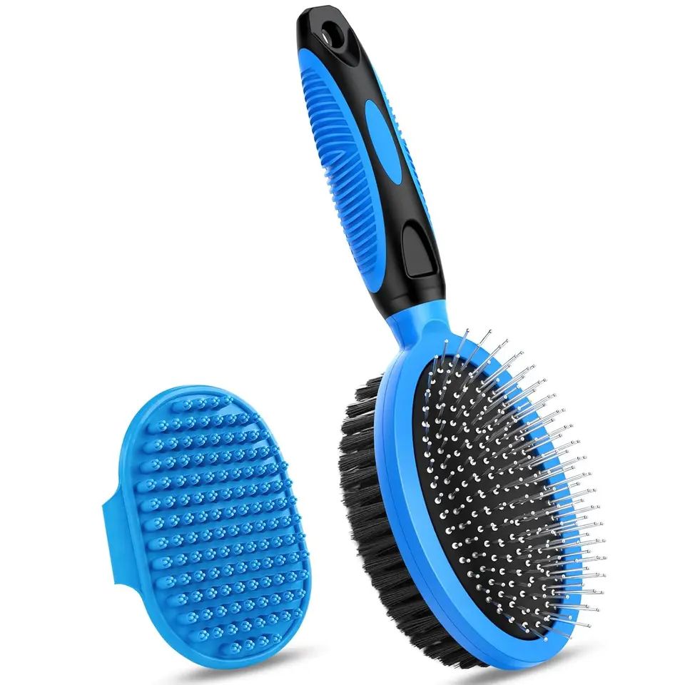 Double Sided Dog Grooming Bath Brush Set