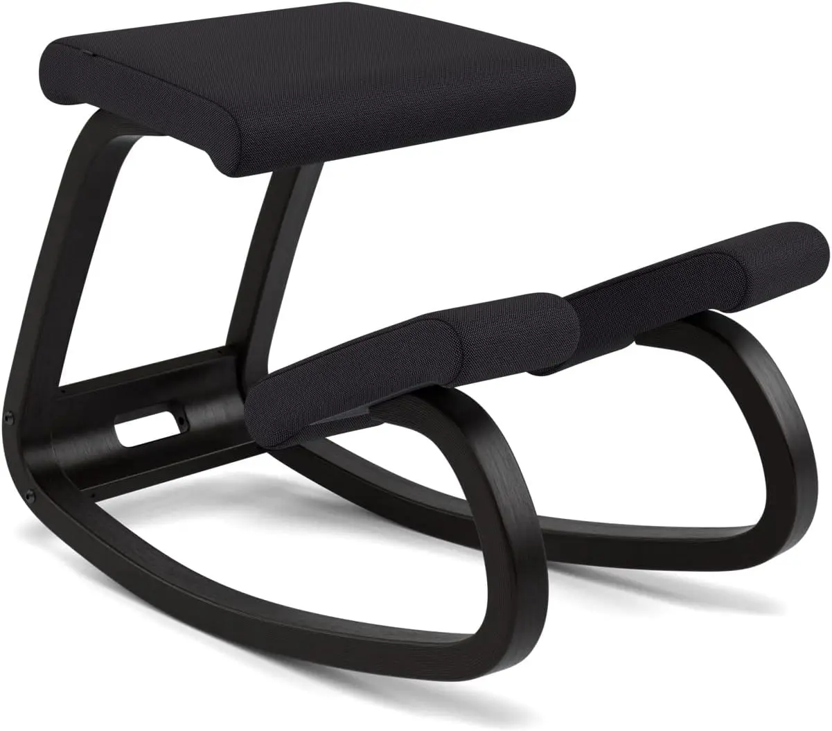 

Varier Variable Balans Original Kneeling Chair Designed by Peter Opsvik (Black Revive Fabric with Black Ash Base)