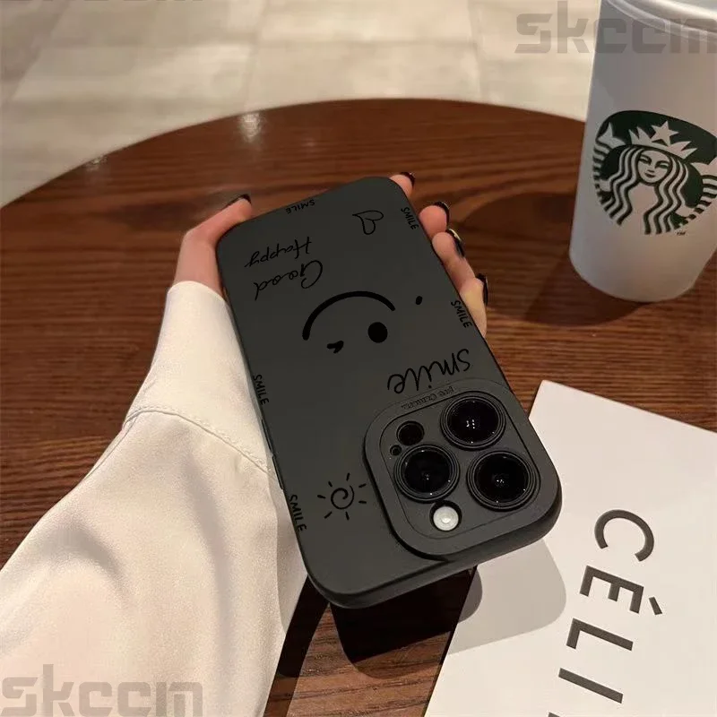 Cheerful Smiley Silicone Phone Case Cover