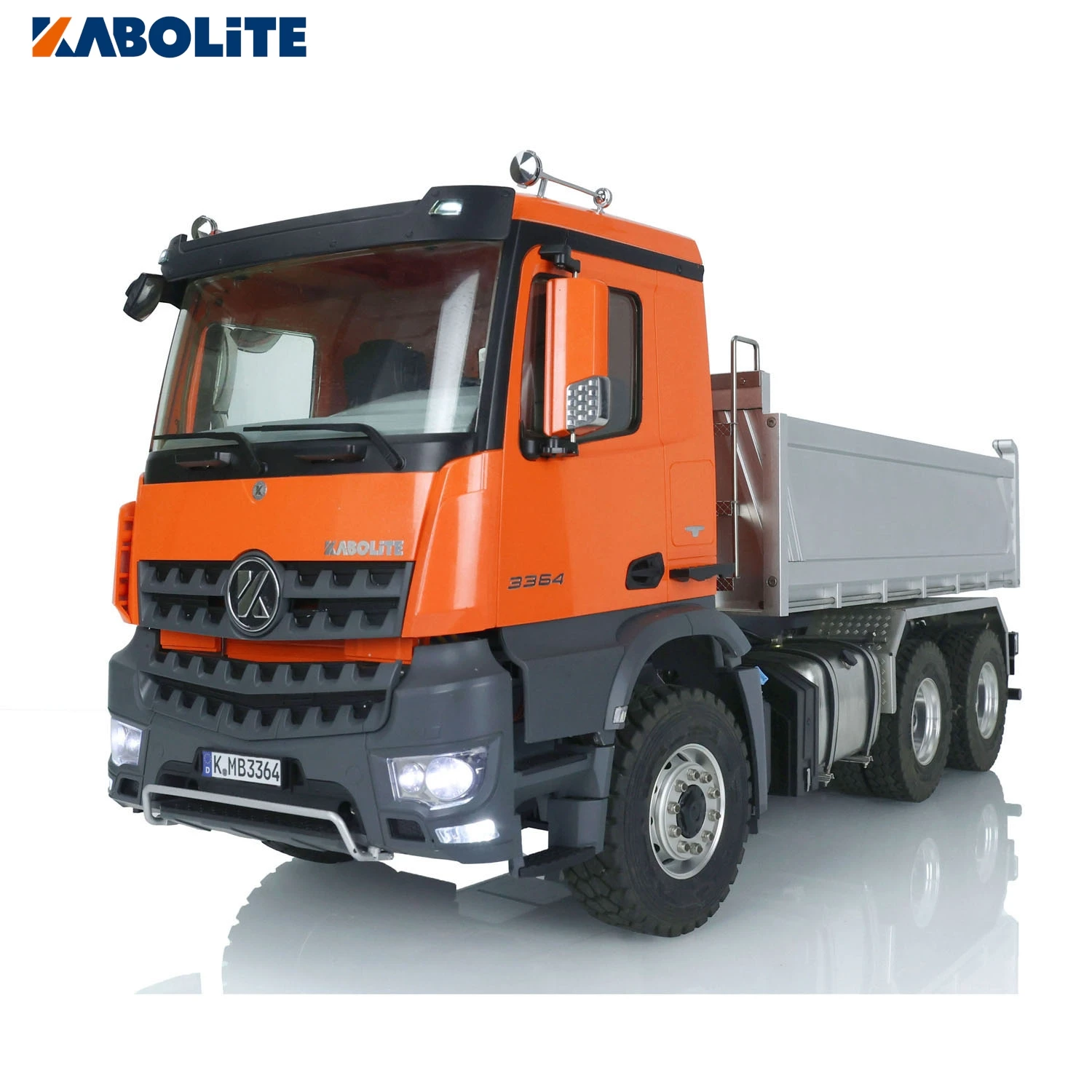 KABOLITE 6x6 Hydraulic RC Dumper Truck 1/14 RC Tipper Light Sound ST8 2Speed Gearbox for K3364 KABOLITE HUINA Cars RC Toys Model 2
