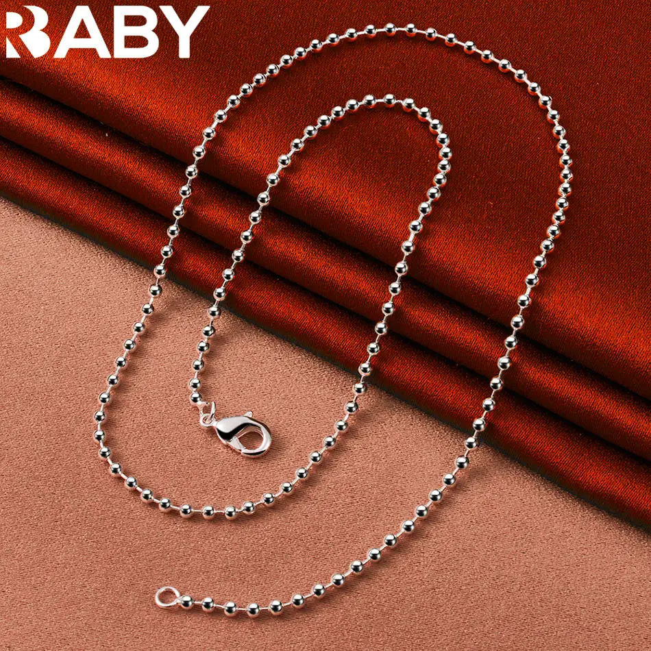 Urbaby 925 Sterling Silver 40-75Cm 2Mm Beads Necklace For Women Anniversary Gift Popular Wild Fashion Romantic Jewelry S7D11Dfae05F44140976E72B8Ed2059Deu