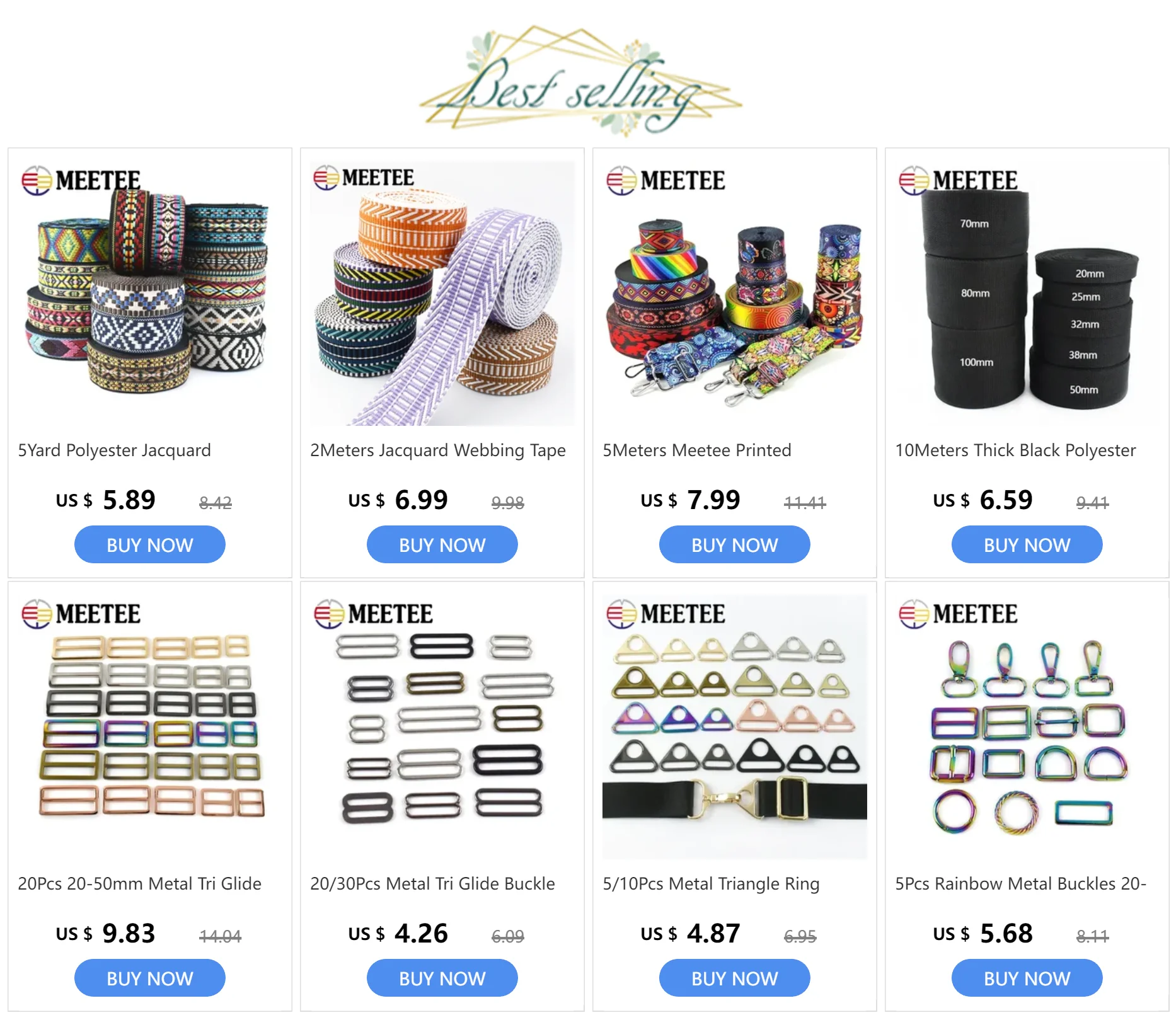 Description Picture 2 of item8Meter Polyester Nylon Webbing Tape 20-50mm Decorative Ribbon Band Backpack Bag Strap Dog Collar Bias Binding Sewing Accessories