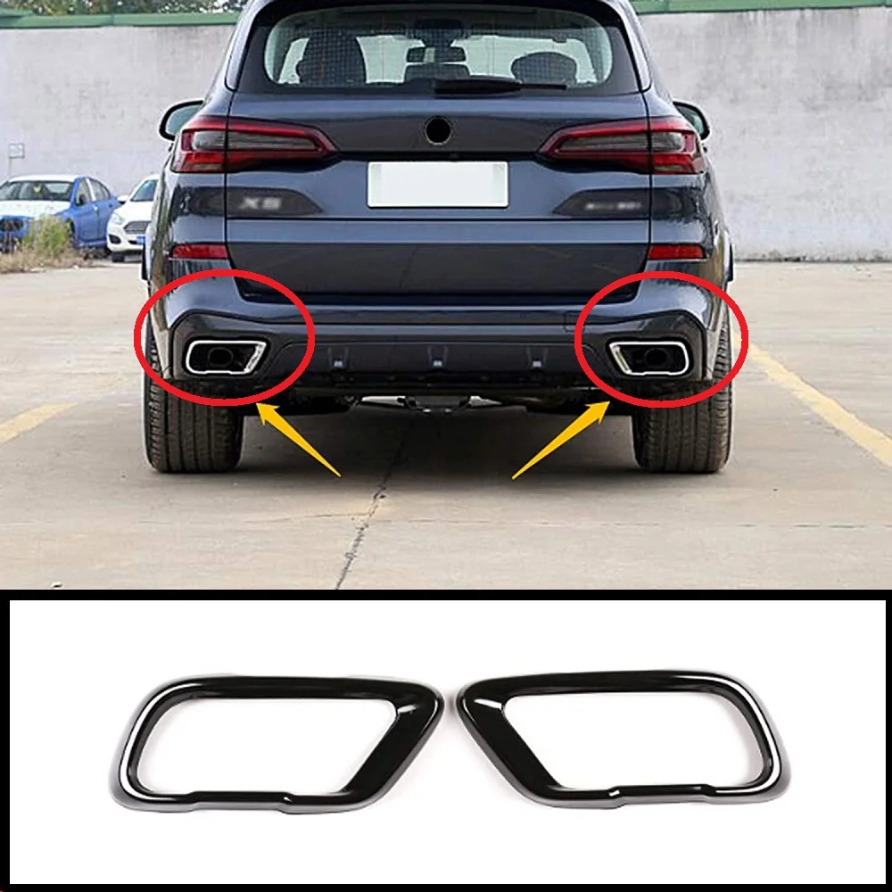 

Tail Frame Trim Cover Car Accessories For BMW X5 F15 X6 F16 2014-2021 Sport Version Pipe Throat Exhaust Outputs Carbon Fiber