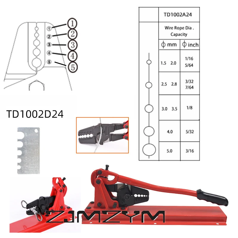 Фото Режущий стенд TD1002D 24 дюйма, ручной инструмент для обмотки проволочной веревки со стандартной головкой резака болтов для медных втулок №4