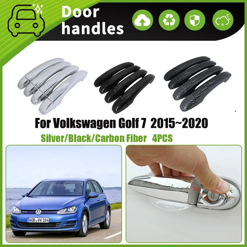 

Чехол на дверную ручку автомобиля VW Volkswagen Golf 7 Mk7 2015 ~ 2020, защита от царапин, хромированная наклейка для стайлинга, внешние автомобильные аксессуары