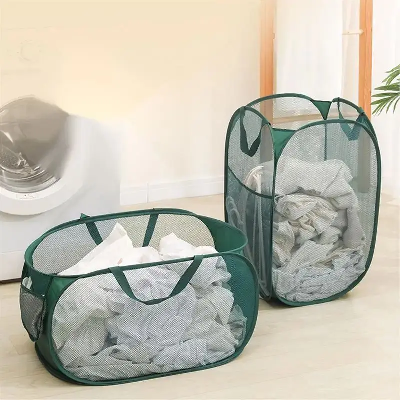 1pc Handy Laundry Hamper Foldable Lightweight Basket For Washing Clothing Storage