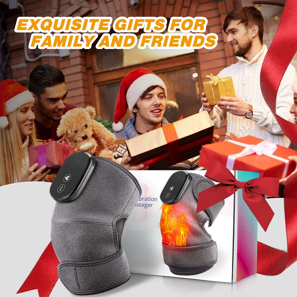 3-In-1 Knee Massage Belt Vibration 3 Levels Heating Wrap Braces Shoulder Knee Elbow Calf Massager Pad Muscle Relaxation Cordless