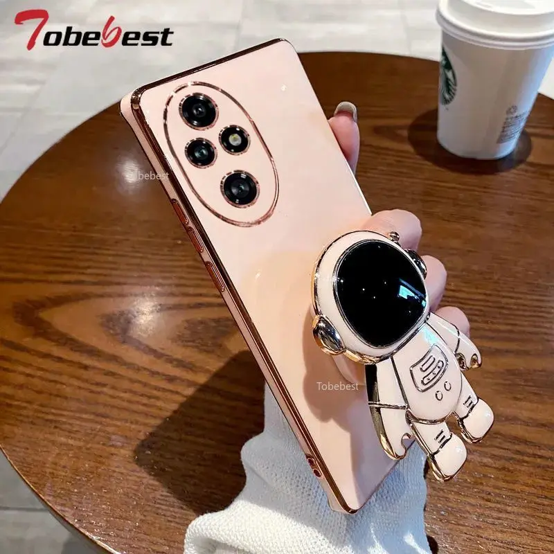 Astronaut Design Bracket Plating Phone Holder Silicone Case